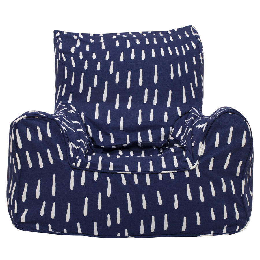 Raindrops Bean Chair Cover - Indigo Blue